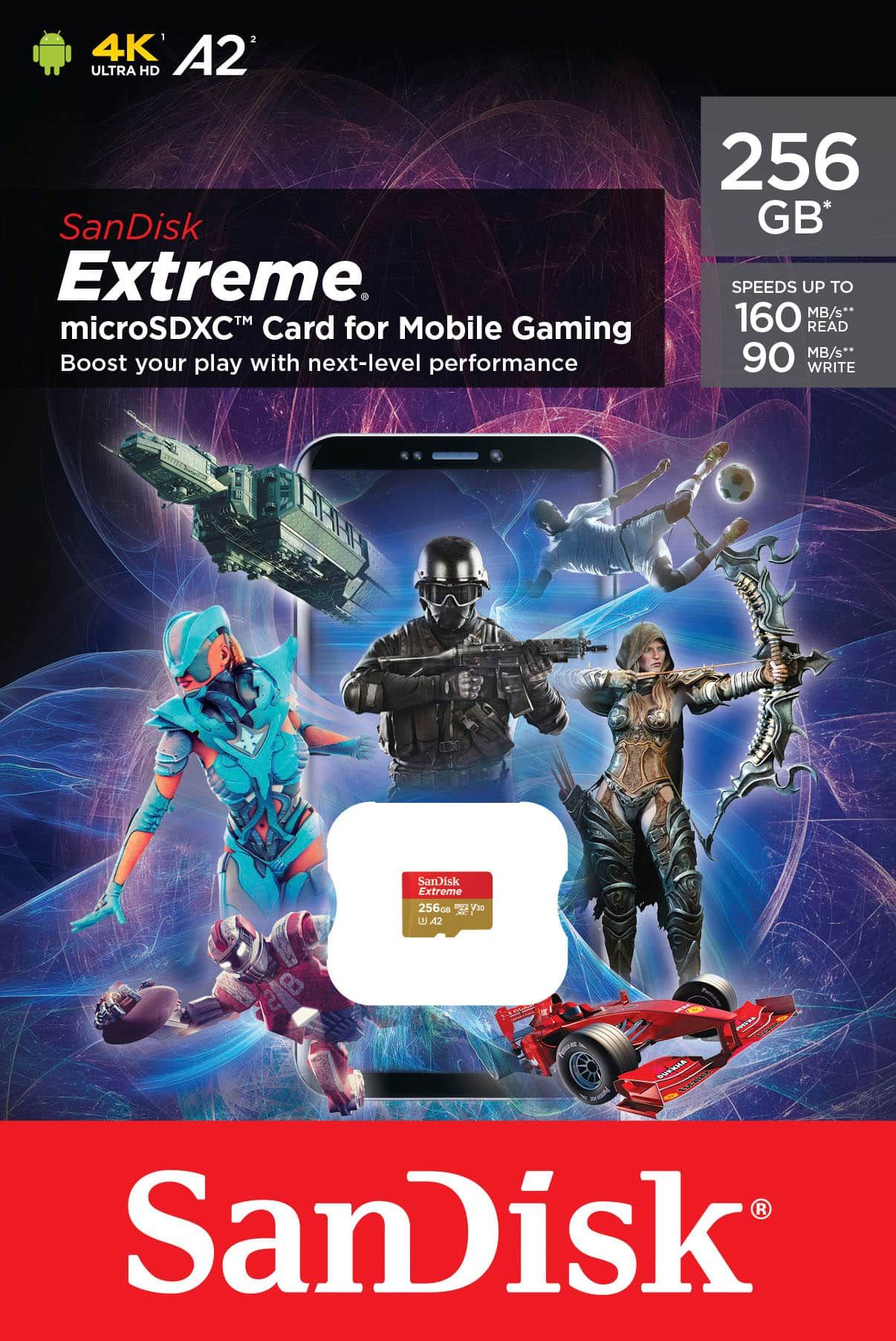 Sandisk Extreme Microsd Uhs I Card 256Gb For 4K Video,190Mb/S Read, 130Mb/S Write