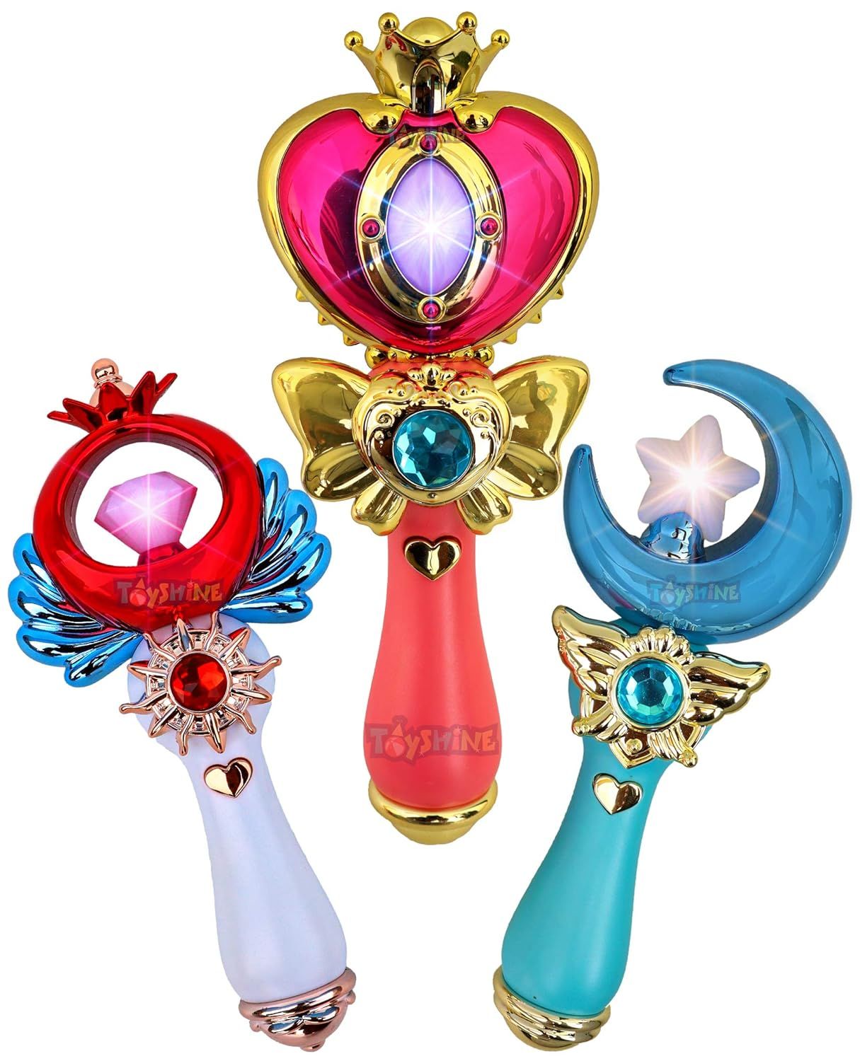 Toyshine Set Of 3, Magic Wand Combo For Girls, Musical Toy With Soothing Lights And Shining Surface