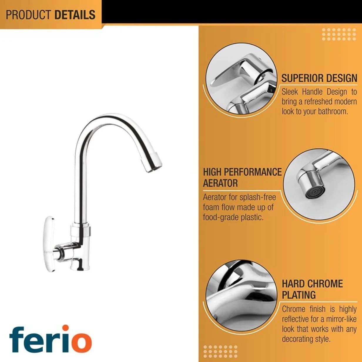 Clayplus Moon Swan Neck Cock | Faucet | Tap With Flange