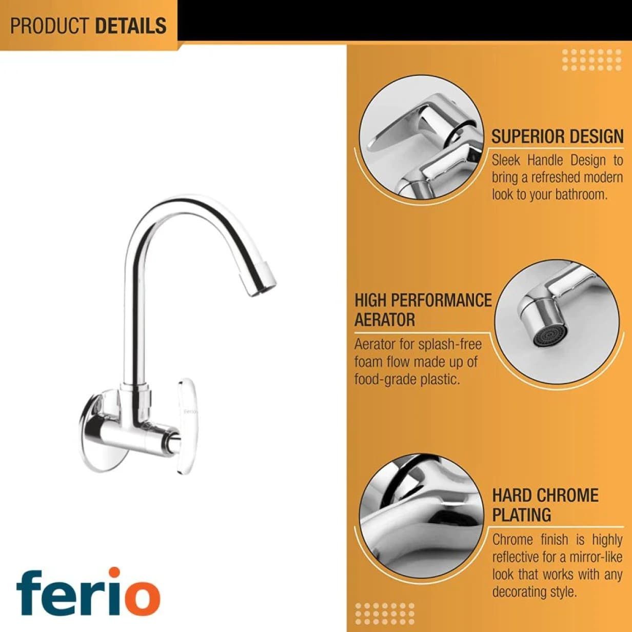 Clayplus Moon Swan Neck Cock | Faucet | Tap With Flange
