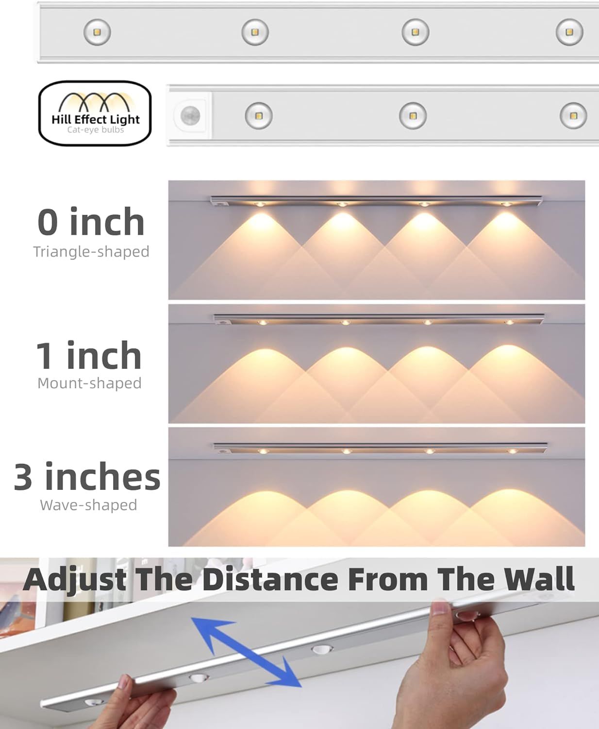 Desidiya Under The Cabinet Lights 40 Cm|Usb Rechargeable, Magnetic, Wireless- Aluminium, Led, White