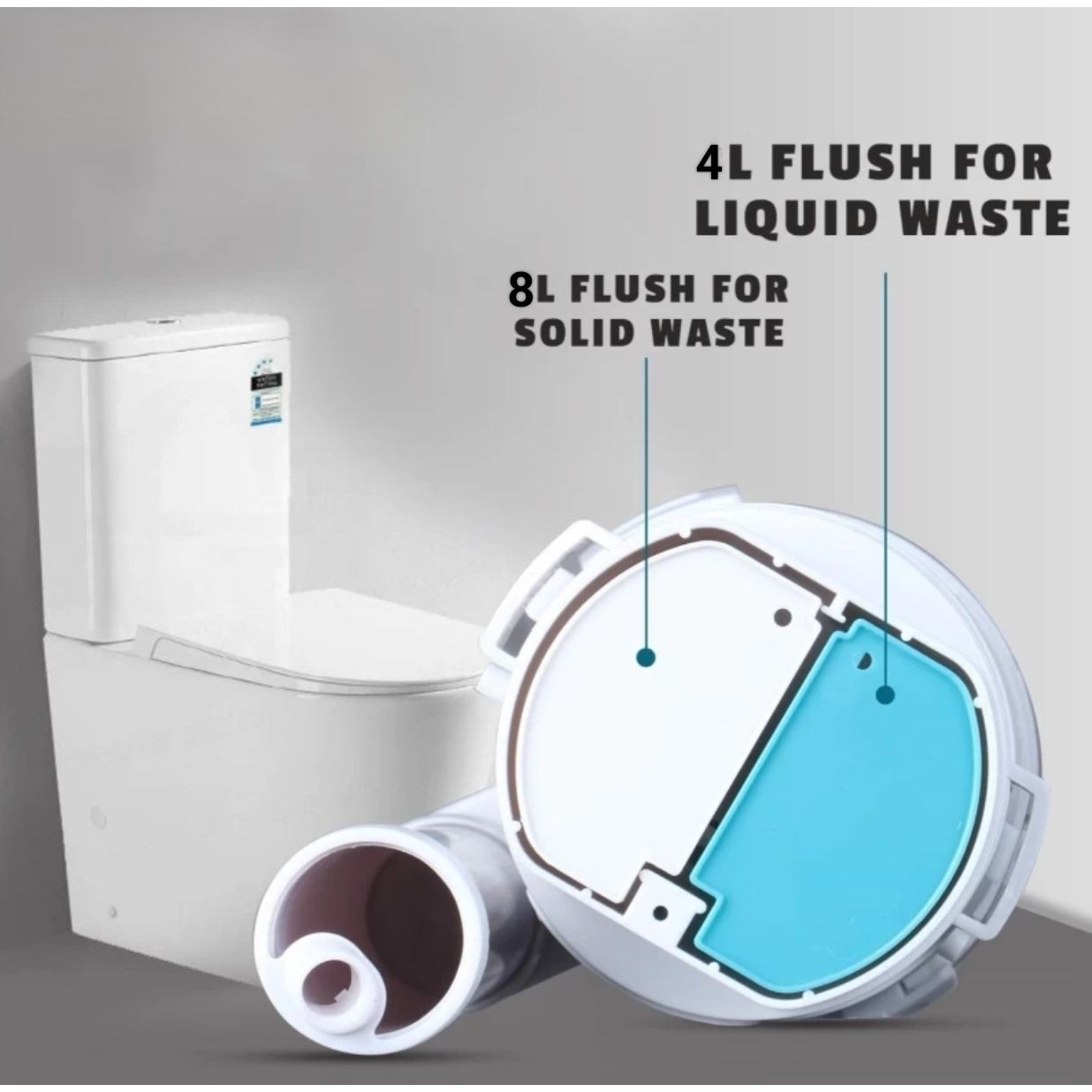 Clayplus Dual Flush Siphon/flush Valve for One-piece Commode | 8 Inch