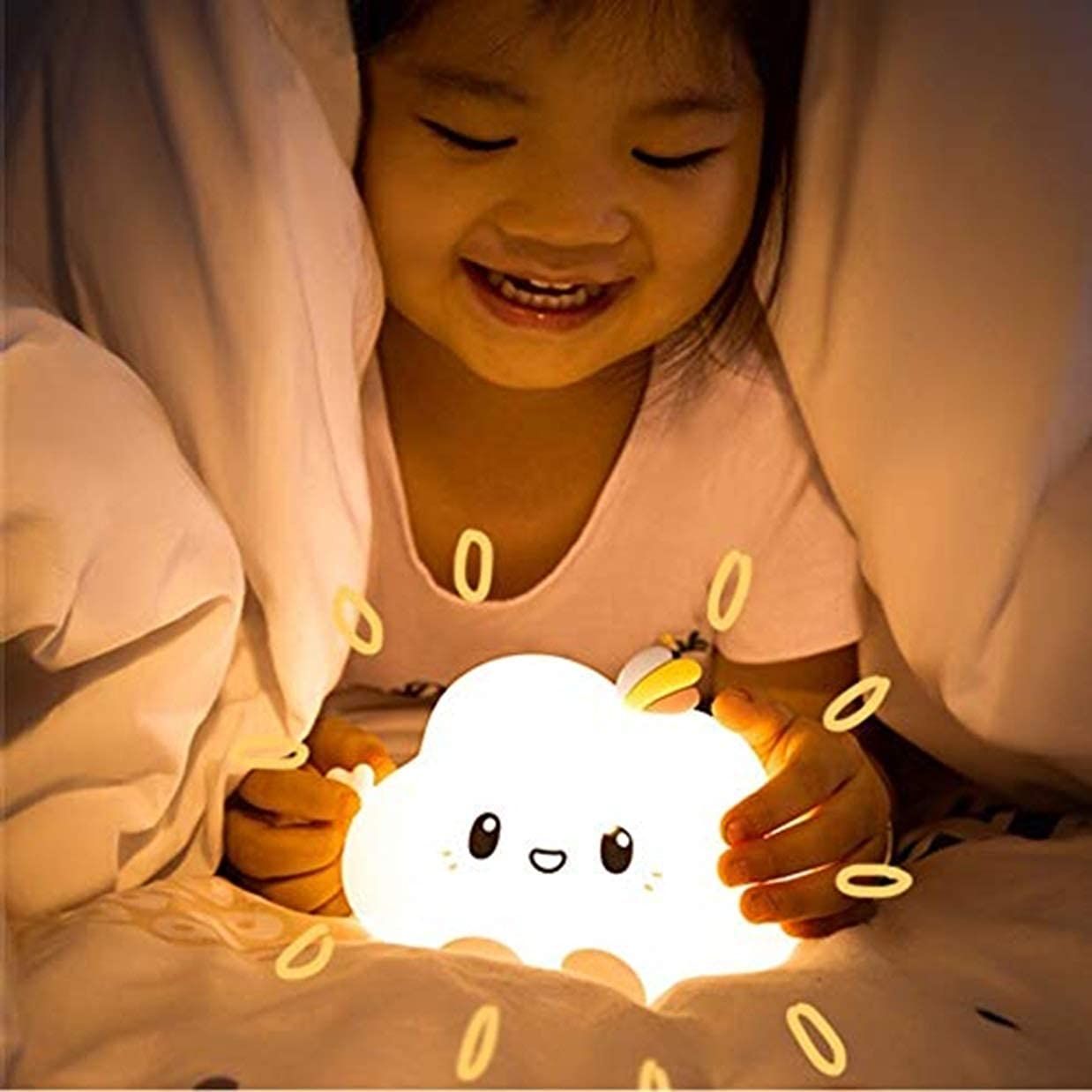 Hashwow Rechargeable Multicolor Cloud Night Lamp  Cute Silicone Lamp