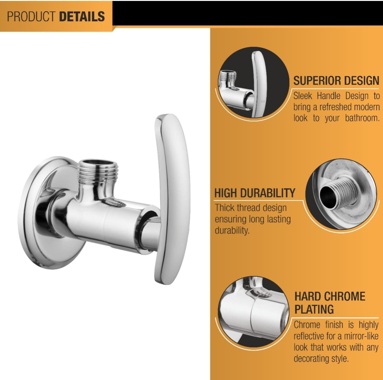 Clayplus Moon Angle Cock | Faucet | Tap With Flange