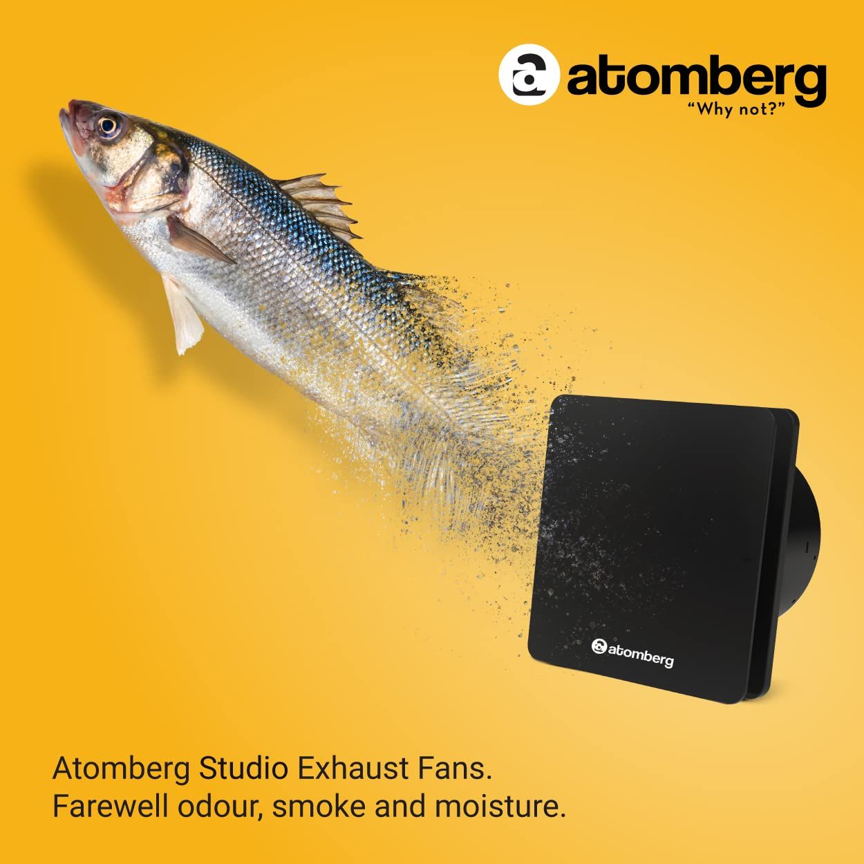 Atomberg Studio BLDC Exhaust Fan, 150mm/6 Inch, Double Ball Bearings, Black