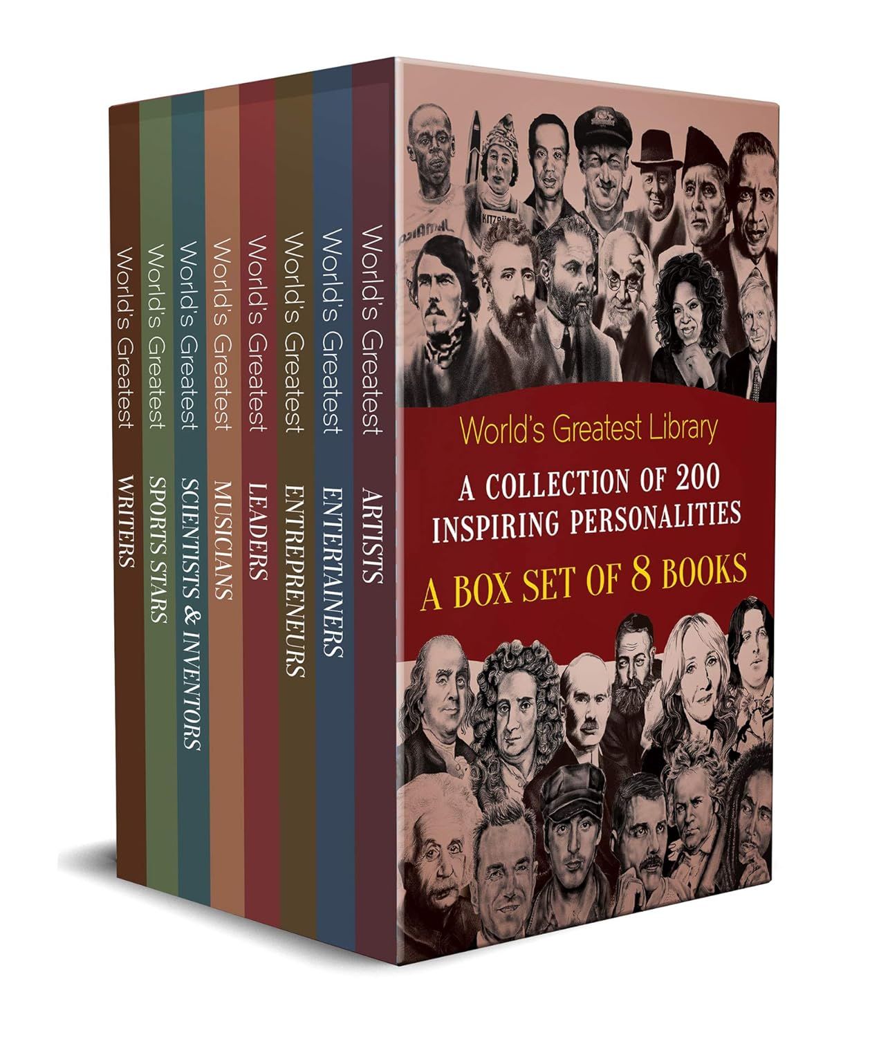 World's Greatest Library A Collection Of 200 Inspiring Personalities (Box Set Of 8 Biographies)