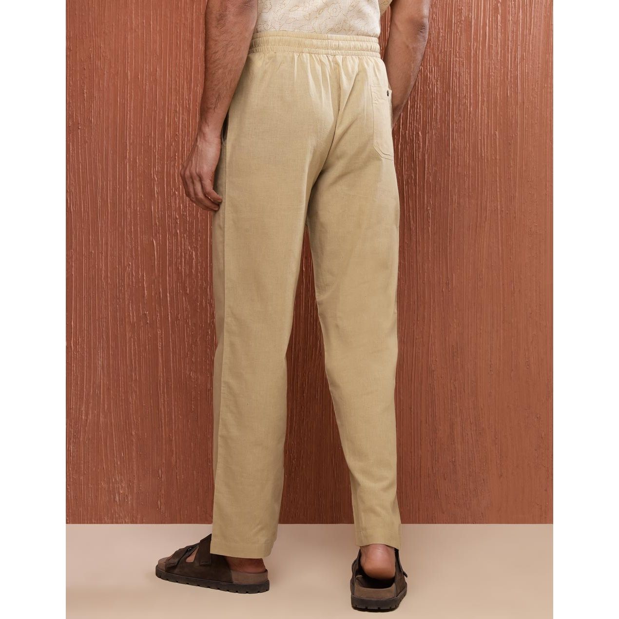 Fabindia Beige Cotton Drawstring Pants - 32
