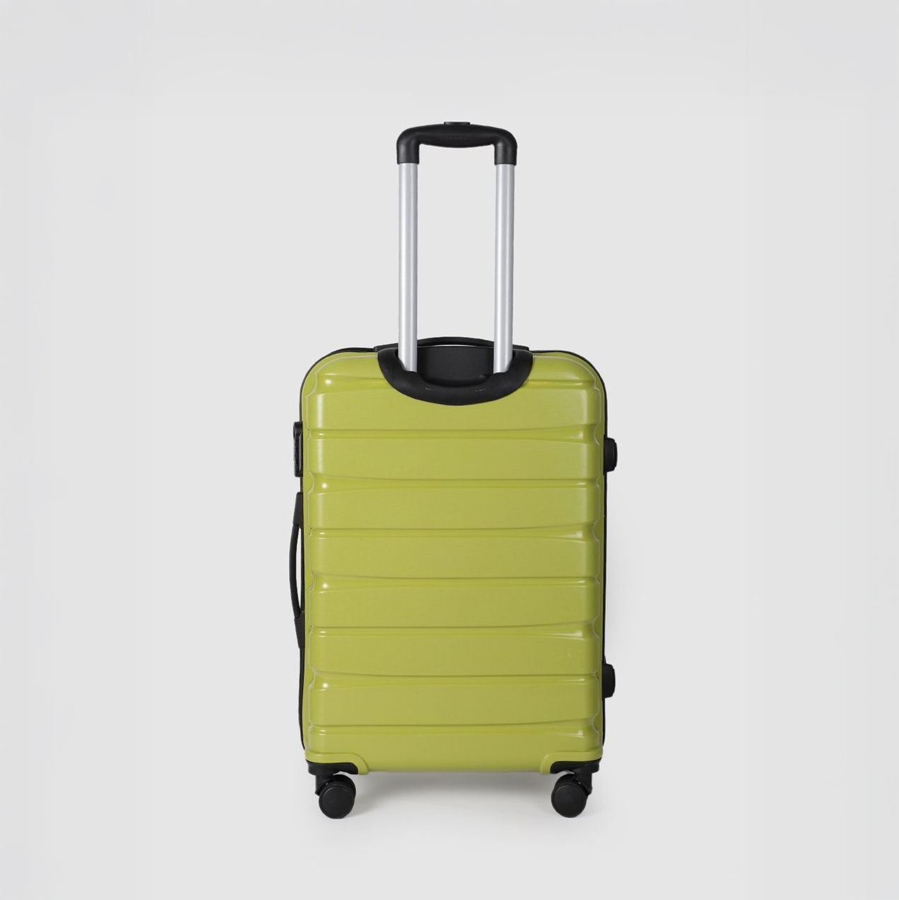 Teakwood Textured ABS 40 L Retractable Hard Luggage Trolley Bag | Lime Green - L and M