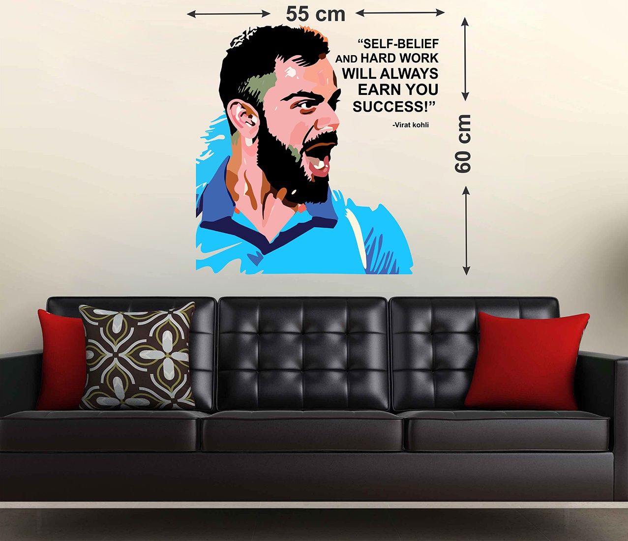 BAY6 Virat Kohli Removable Sticker, 60cm (Pack of 1)