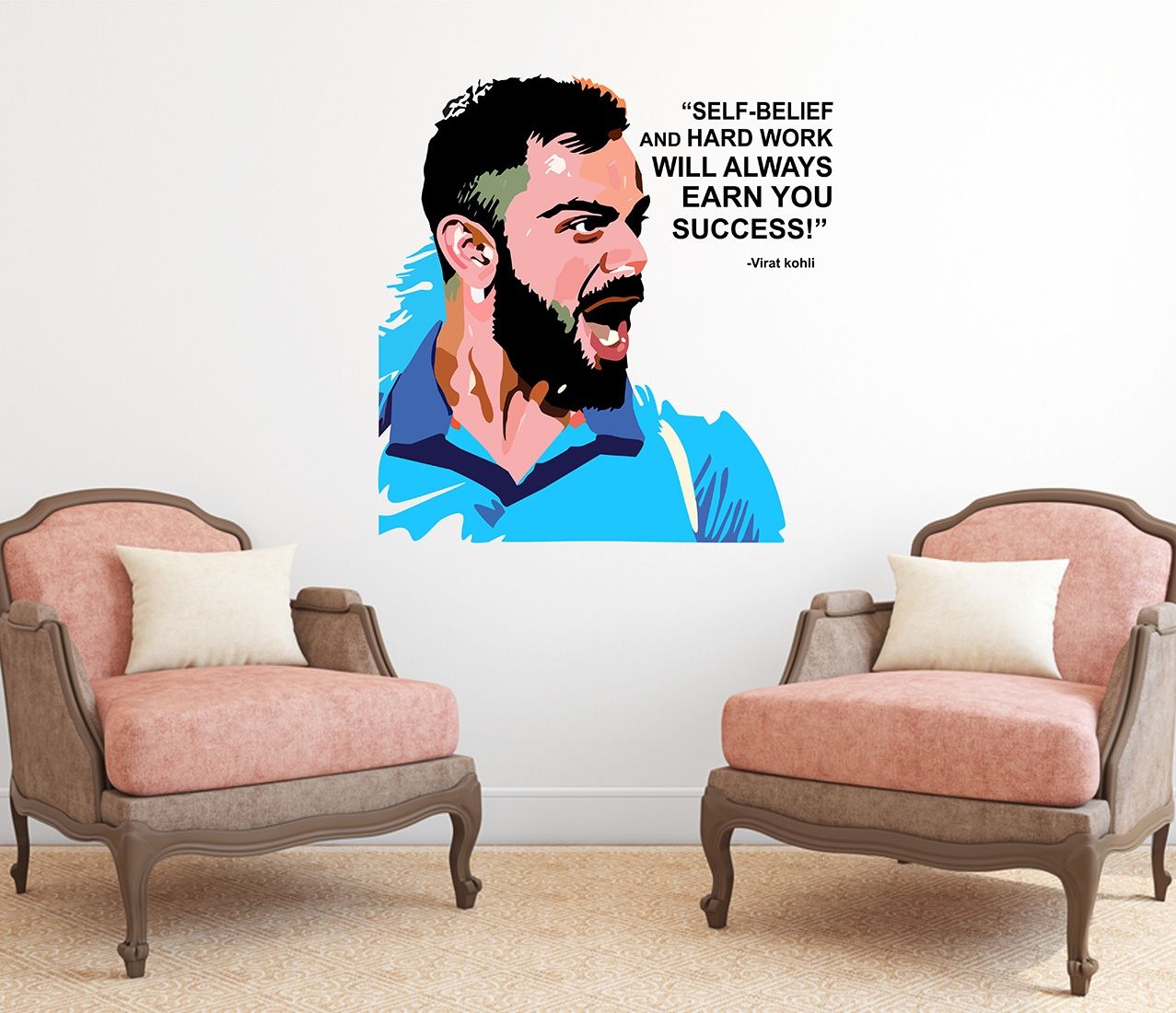 BAY6 Virat Kohli Removable Sticker, 60cm (Pack of 1)