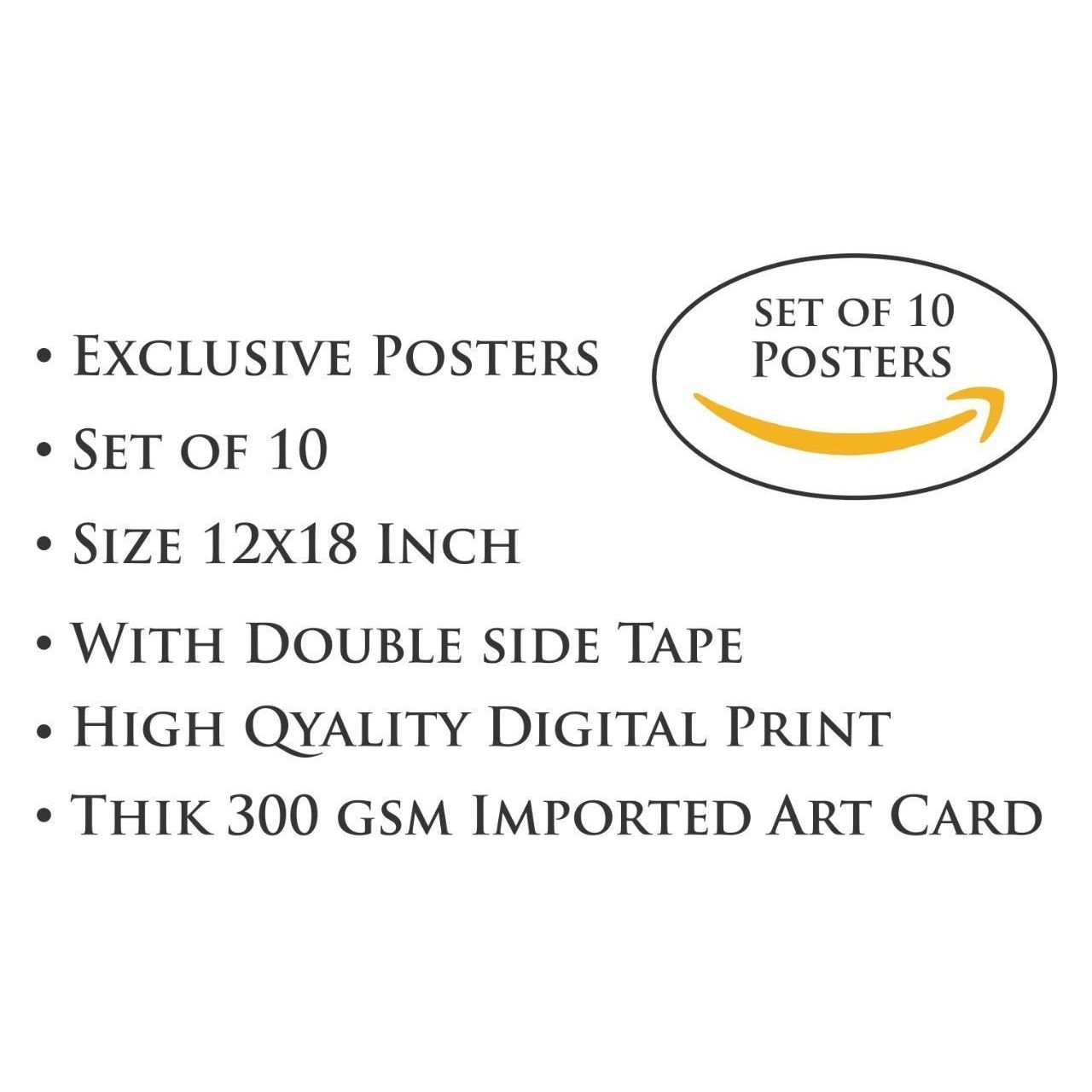Paper Plane Design Wall Posters For Office Decor | Set of 10 | Size | 12 Inch x 18 Inch | D80