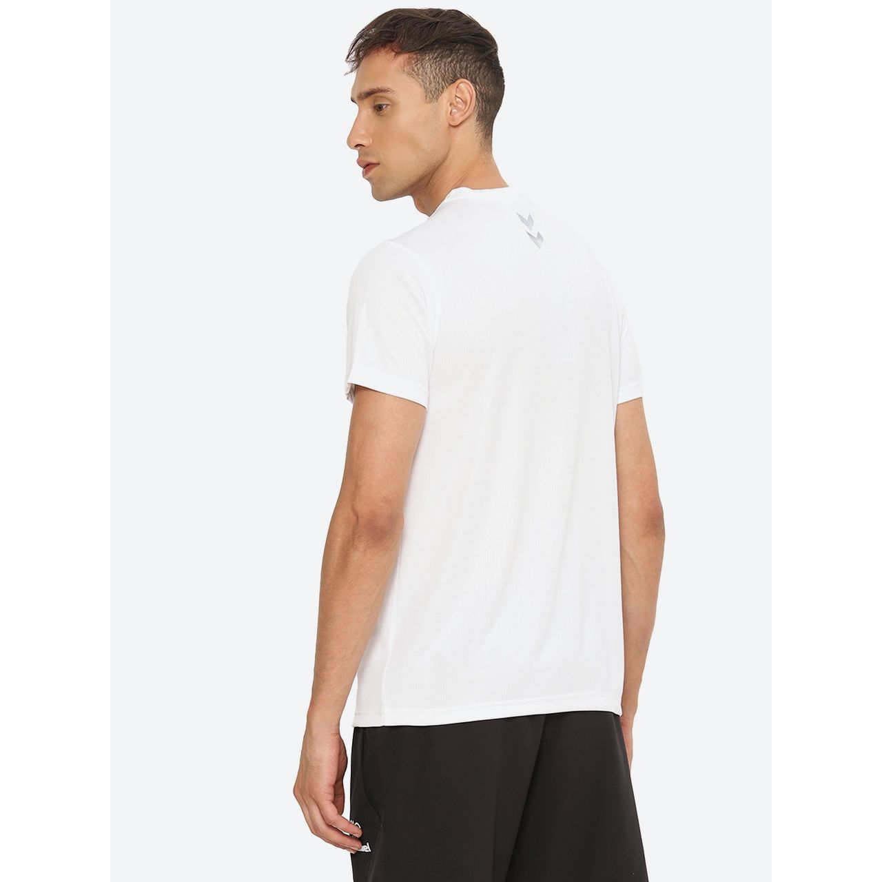 hummel Men's Budoc Round Neck Solid Regular Fit Gym T-shirt | White - XL