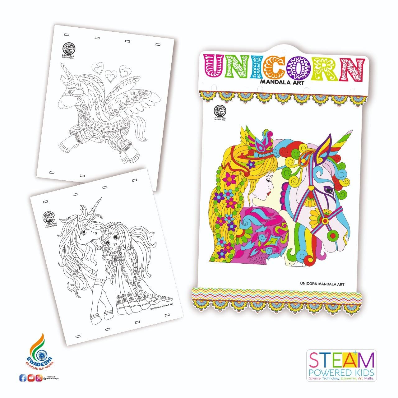 Ratna's Wooden Unicorn Mandala Art