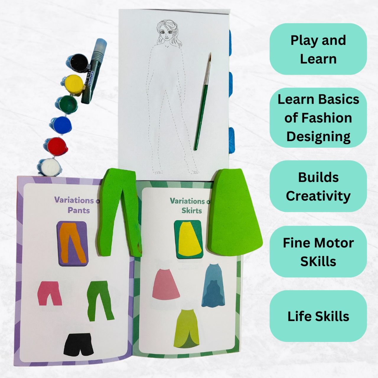 JoGenii's Can be a Fashion Designer Set of 6 Foam DIY booklet with colors and Fashion styling guide