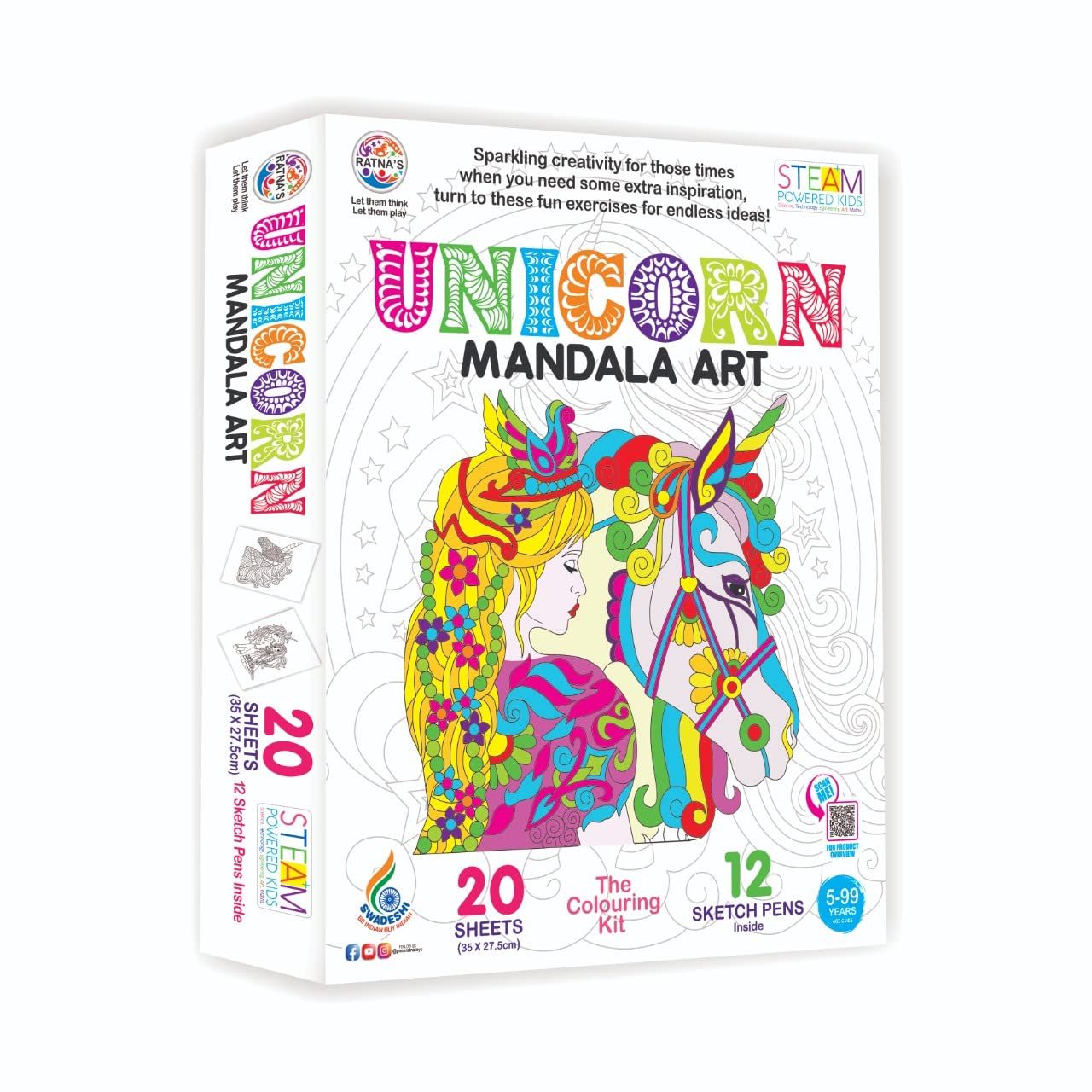 Ratna's Wooden Unicorn Mandala Art