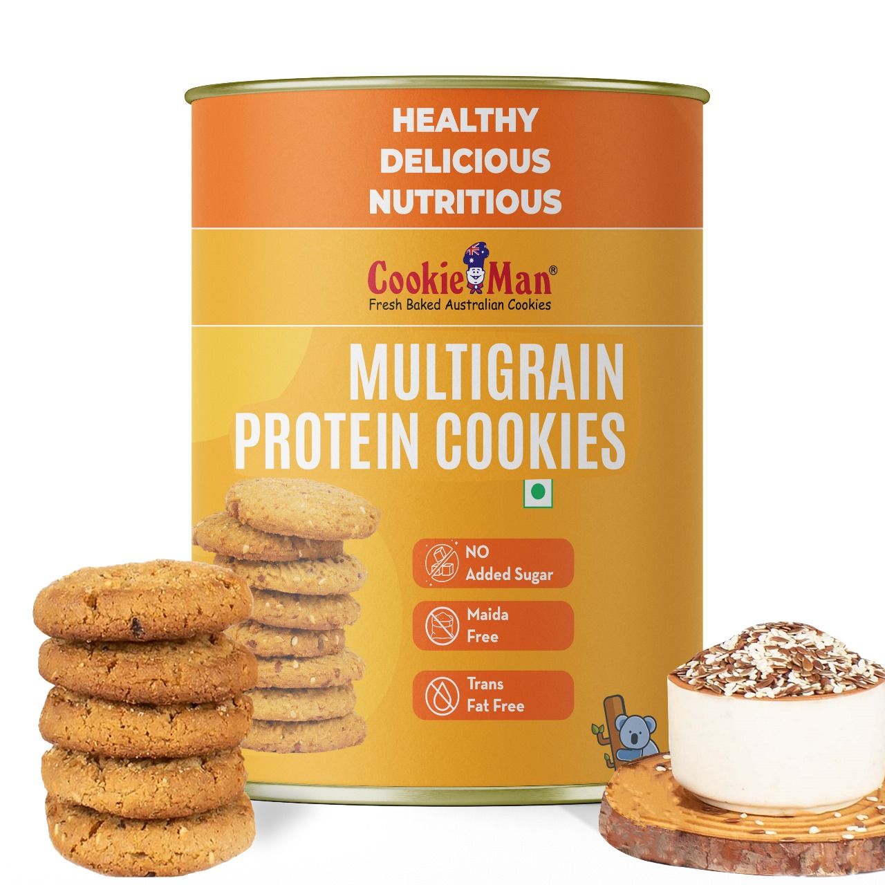CookieMan Multigrain Sugar Free Biscuits | Maida-free and Trans Fat-free