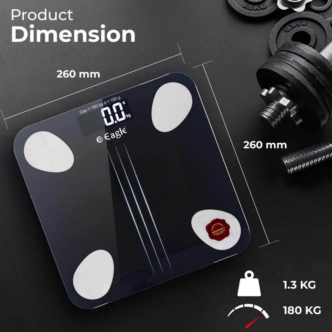 Eagle Digital Weight Machine - BMI Fat Analyzer | 4 BIS Sensors