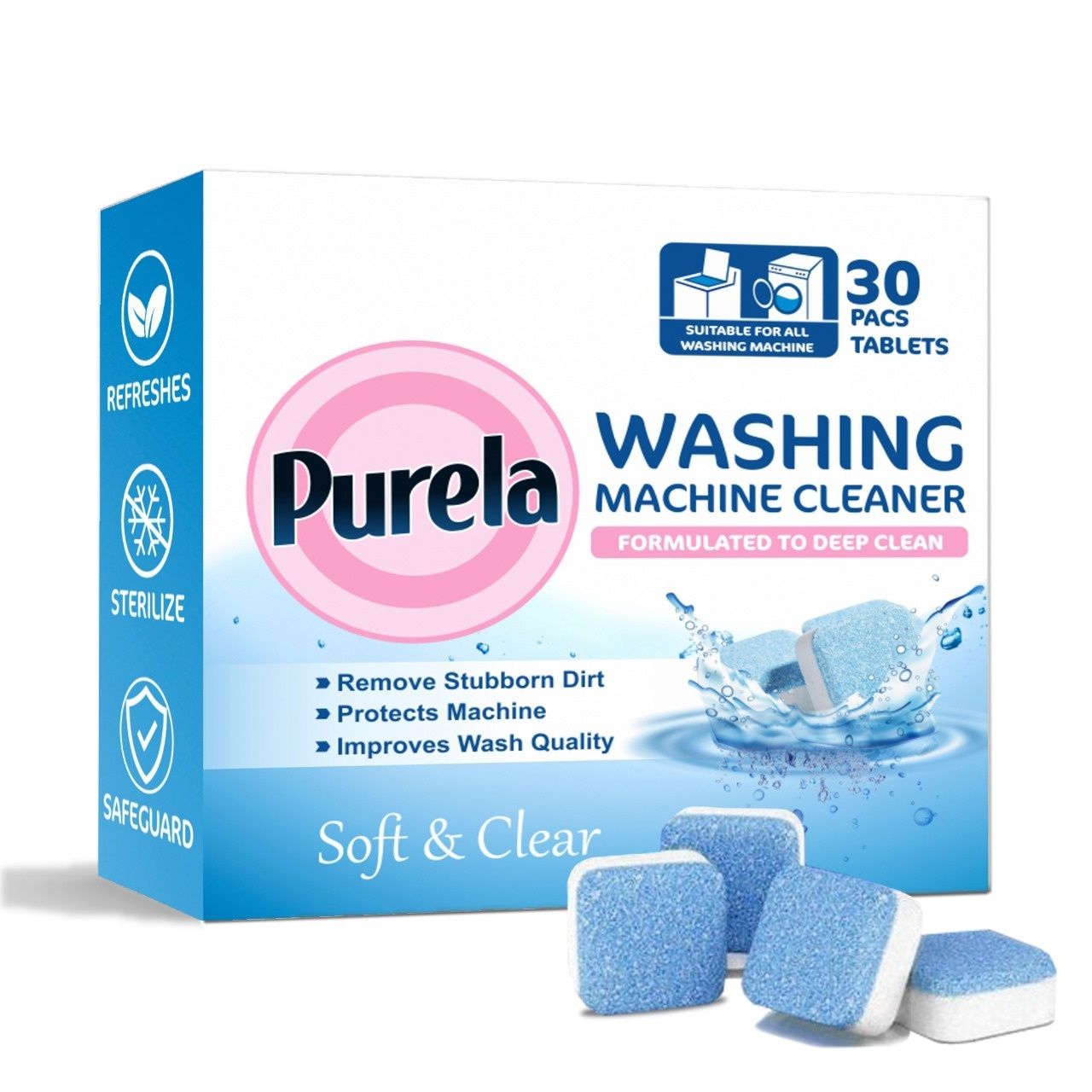 Purela Washing Machine Cleaner | Descaler For Front Load and Top Load