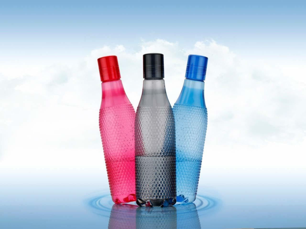 2Mech Plastic Stylish Bubble Design Water Bottle | Multicolour - 1 L