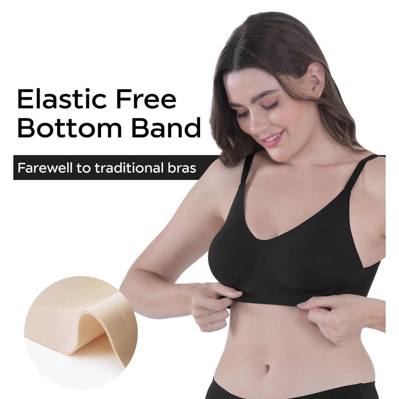 Tweens Seamless Bonded Lightly Padded Invisibra | Black - 36B