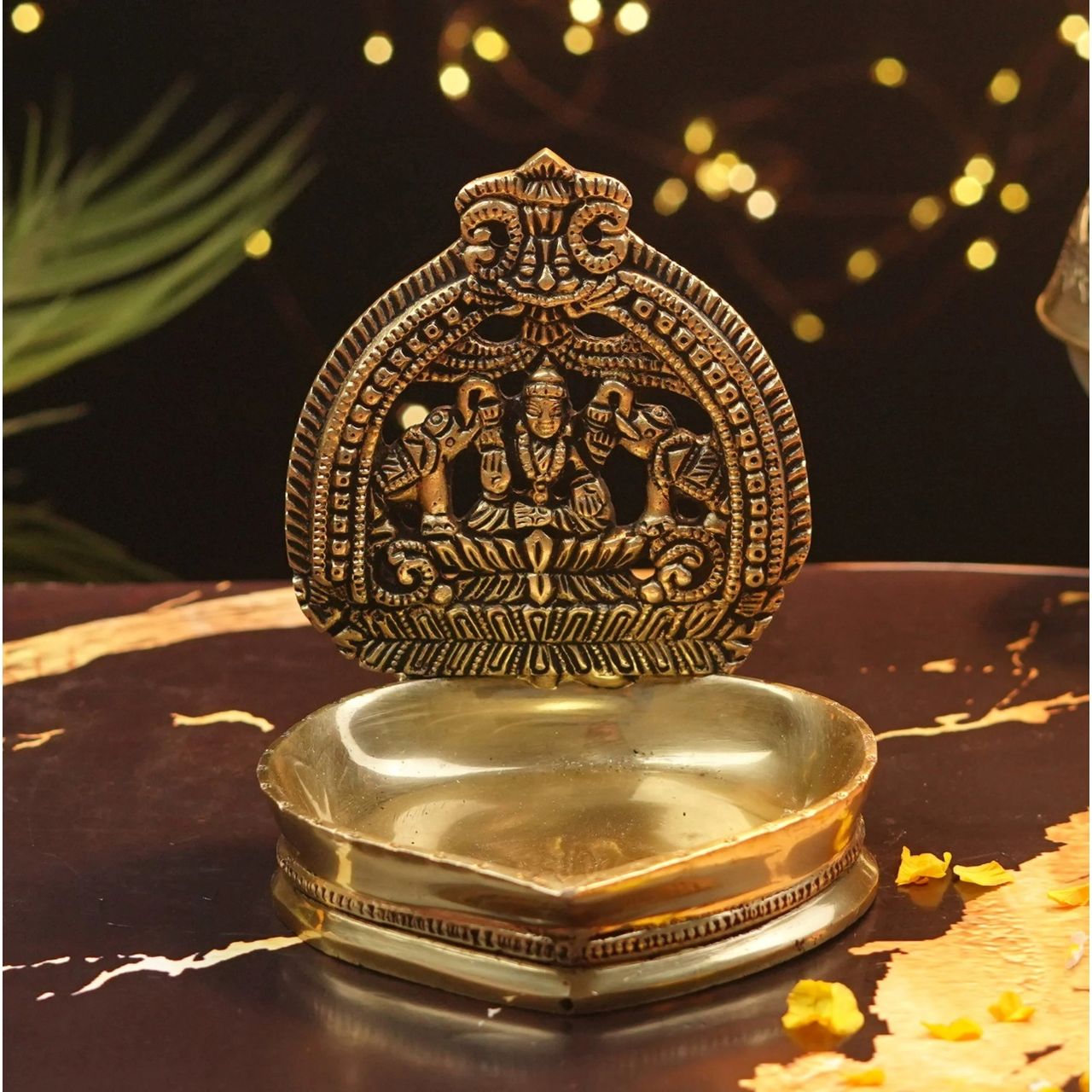 Servdharm Brass Gajalakshmi Diya | 5.5 Inch
