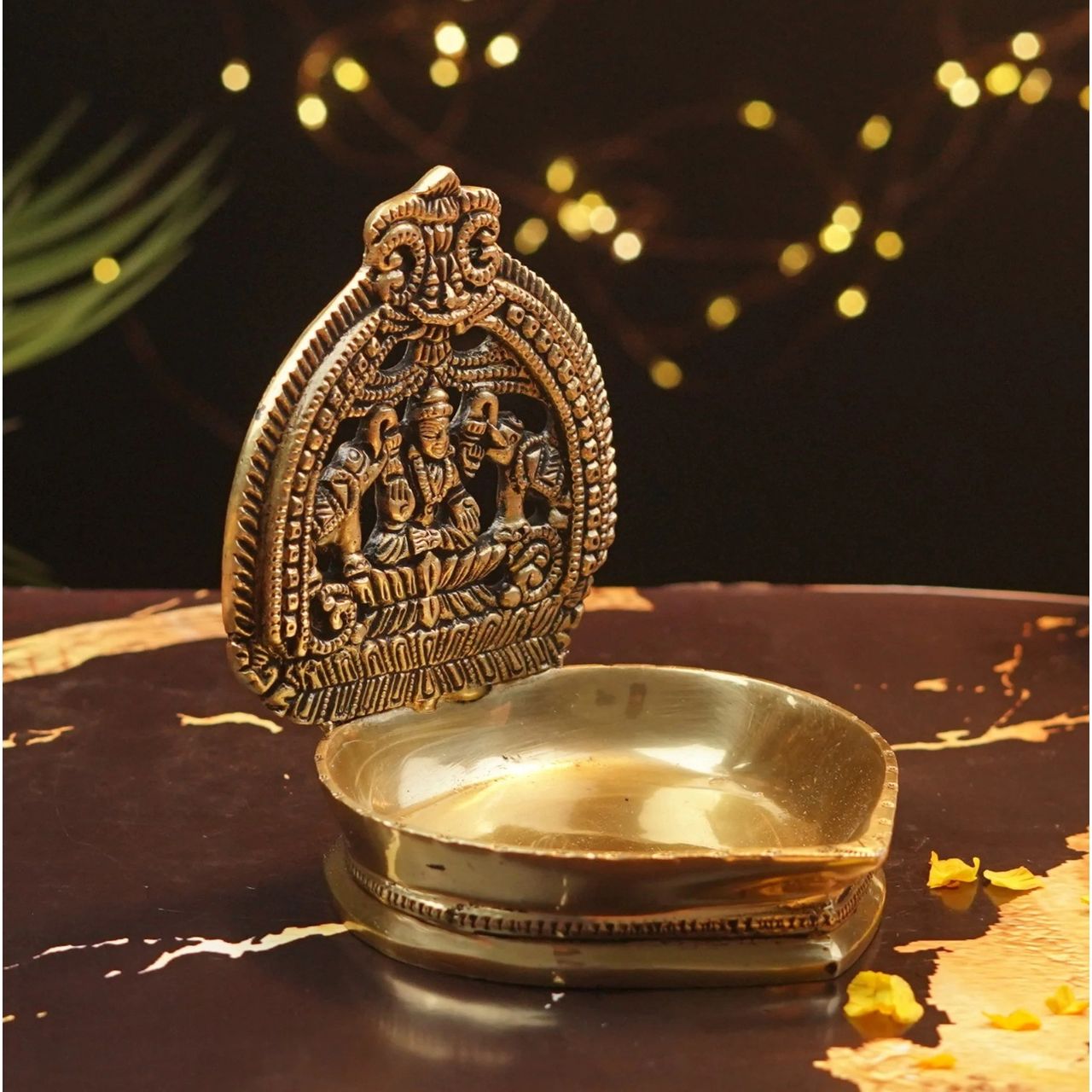 Servdharm Brass Gajalakshmi Diya | 5.5 Inch