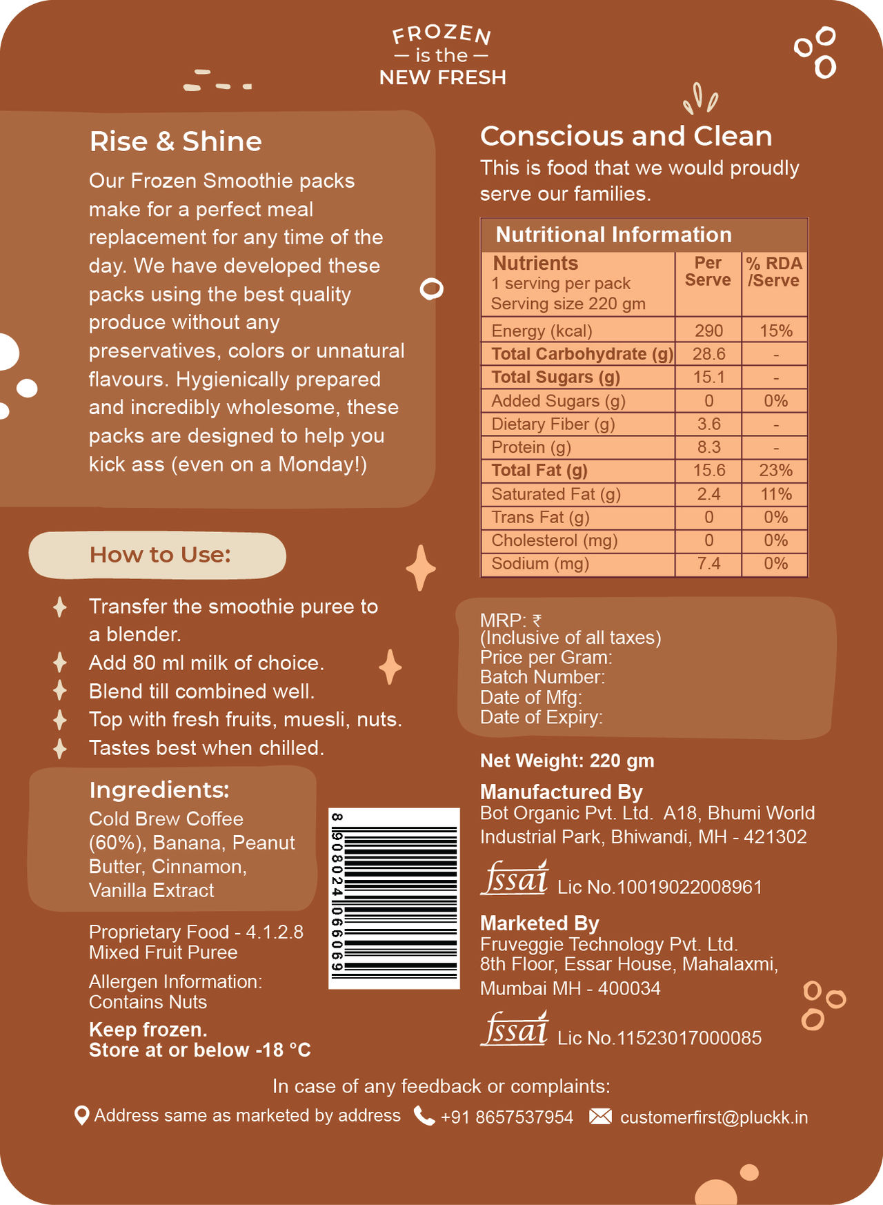 Pluckk Coffee Smoothie Kit