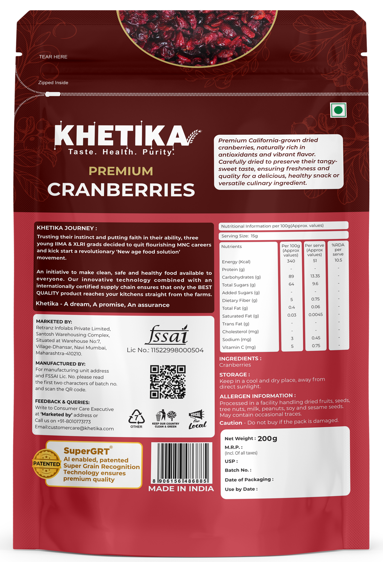 Khetika Premium Cranberry