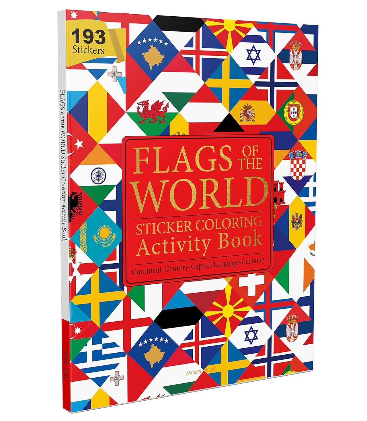 Flags Of The World- Sticker Coloring Activity Book For Children Country Capital Language & Currency