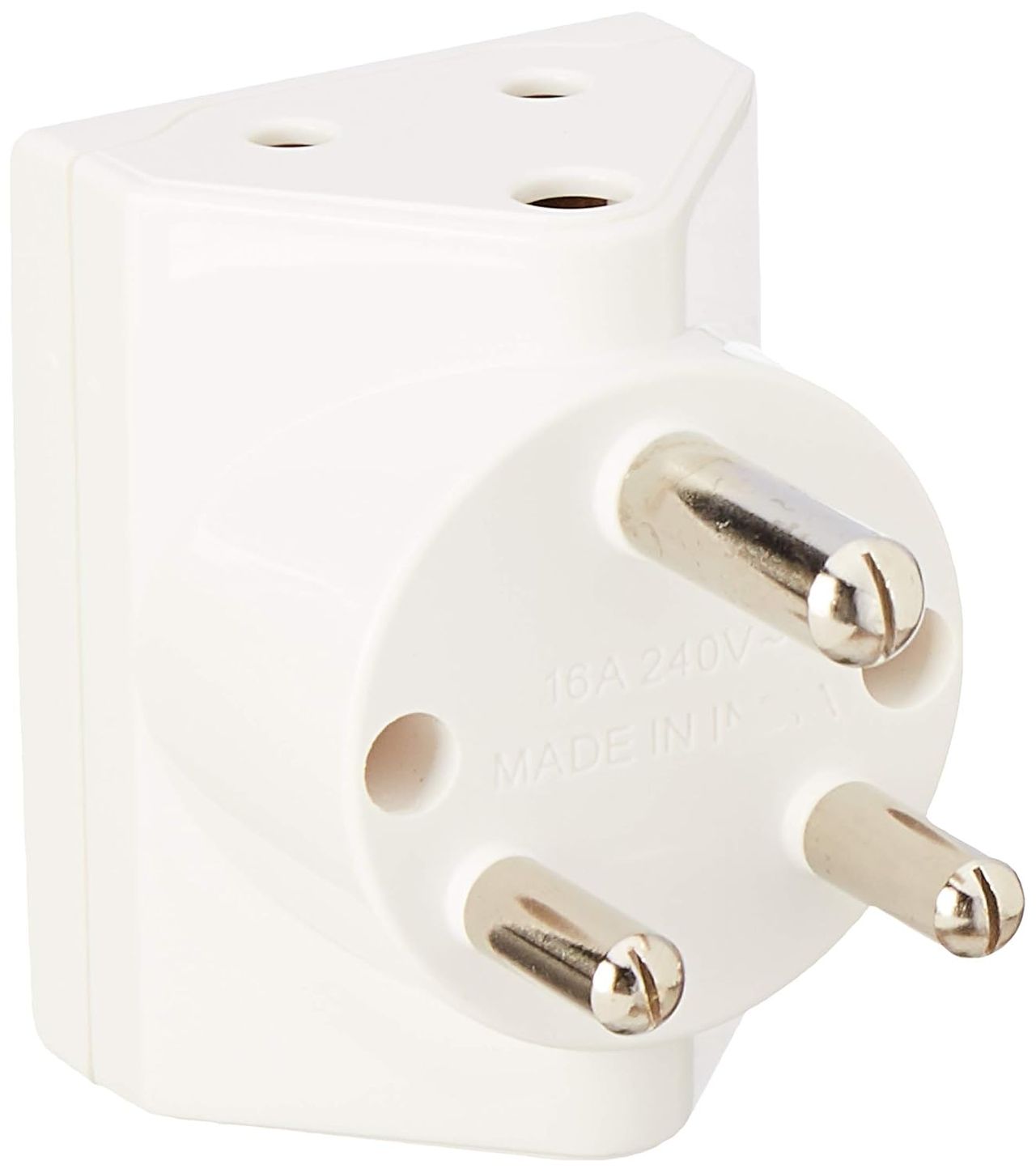 Panasonic 16A 3 Pin Multi Plug Adaptor - 3166 | White, Dimensions - 0.51 x 0.4 x 0.39 cm