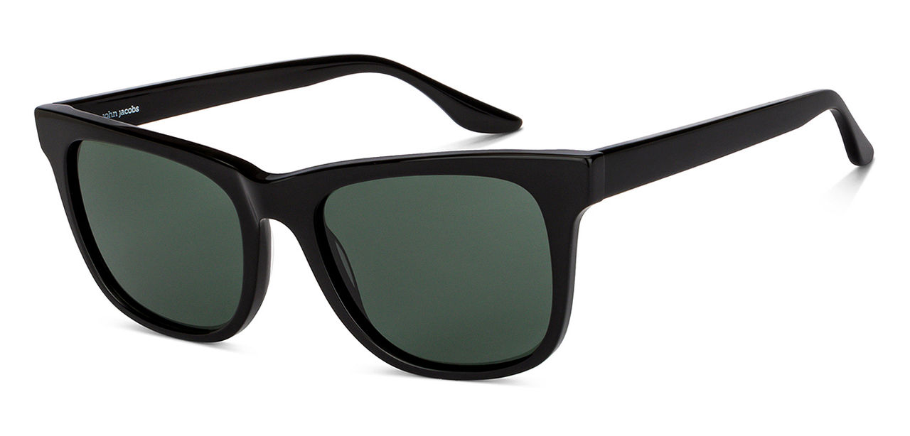 John Jacobs By Lenskart Unisex Acetate Wayfarer Sunglasses | Black - L