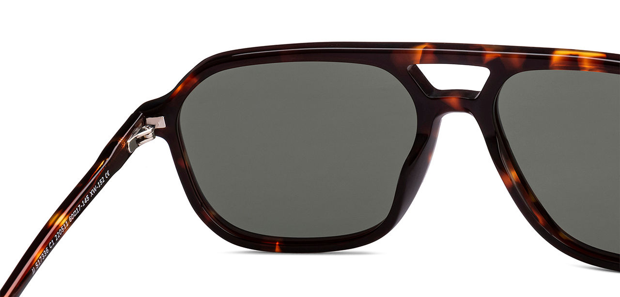 John Jacobs By Lenskart Unisex Acetate Square Sunglasses | Brown Tortoise - Extra Wide