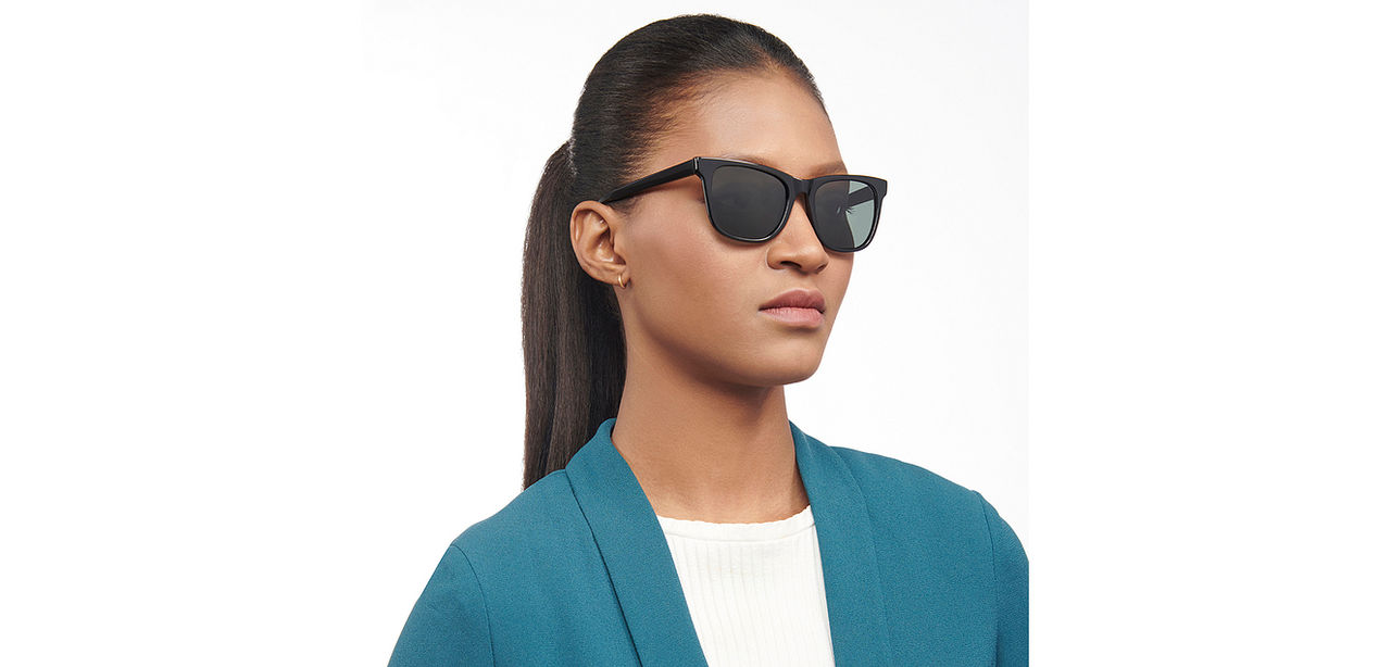 John Jacobs By Lenskart Unisex Acetate Wayfarer Sunglasses | Black - L