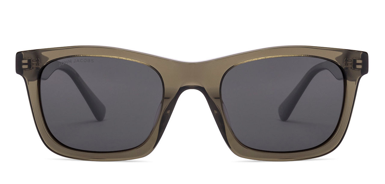 John Jacobs By Lenskart Unisex Solid Acetate Sunglasses | Transparent Green - L