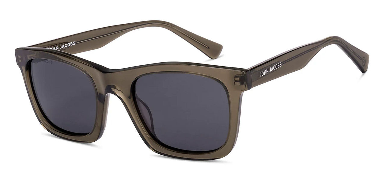 John Jacobs By Lenskart Unisex Solid Acetate Sunglasses | Transparent Green - L