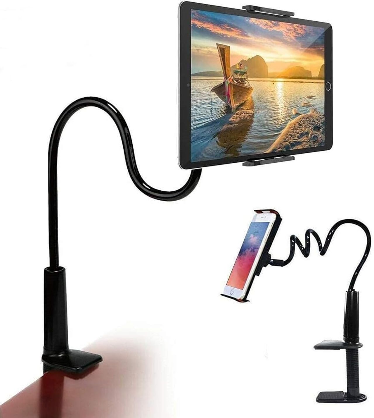 Sounce 360 Adjustable Mobile Phone Holder | Flexible Gooseneck Clamp | Black