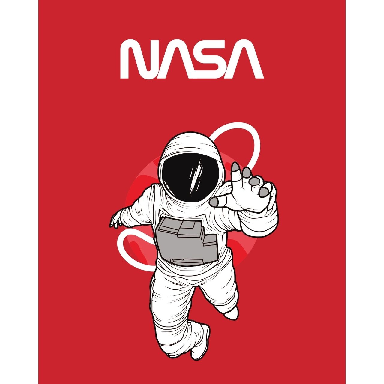 Bewakoof Official Nasa Merchandise Men's Nasa Astronaut Graphic Printed T-shirt | Red - S