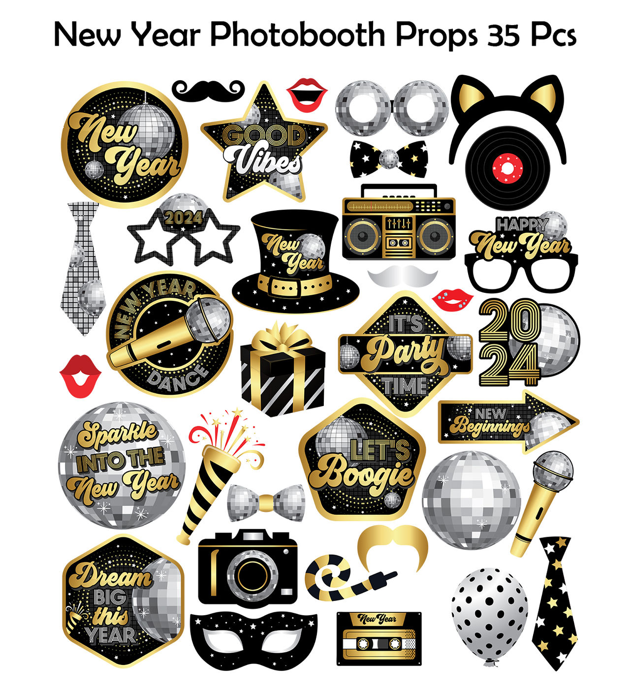 Party Propz Happy New Year Photobooth Props For 2024