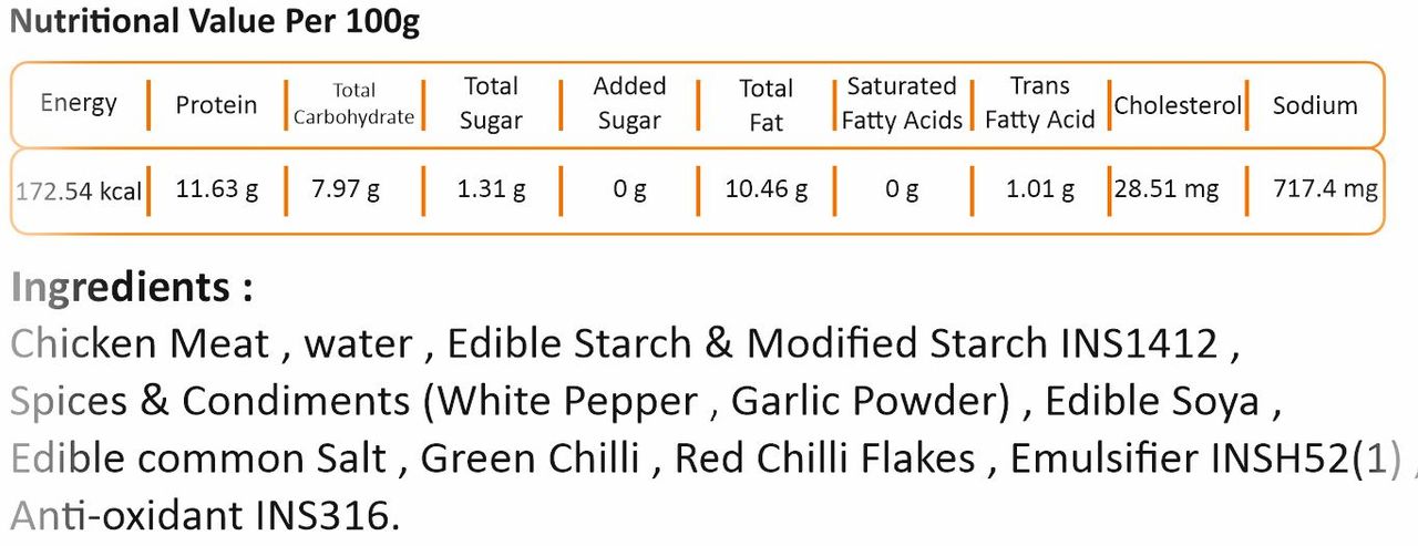 Delichic Chicken Ghost Chilli Sausages