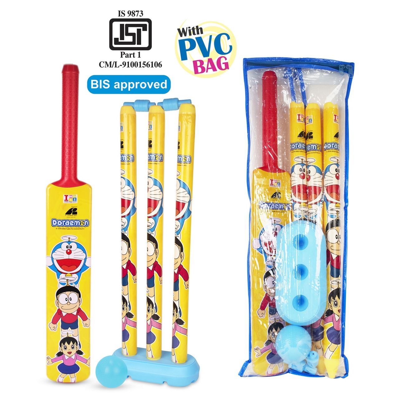 Itoys Cricket Set No.3-doraemon (Colour May Vary)