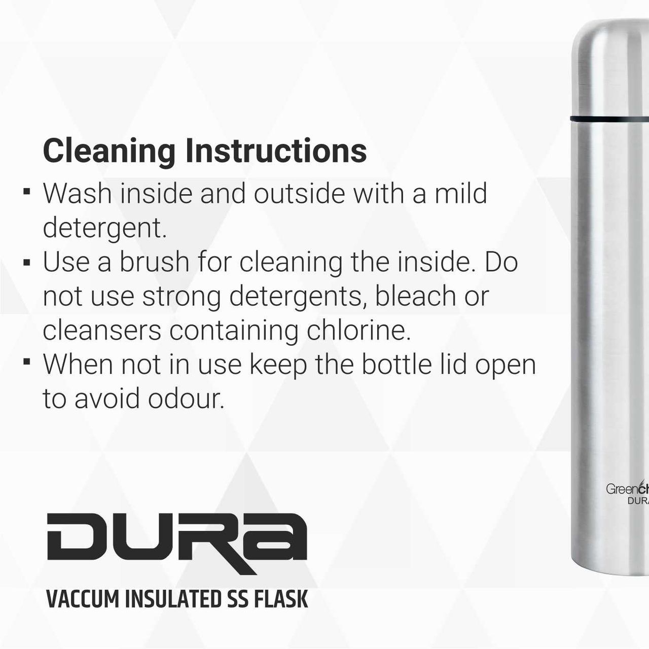 Greenchef Vacuum Insulated Ss Flask - 500Ml - Dura 500 Ml Flask(Pack Of 1, Steel/Chrome, Steel)