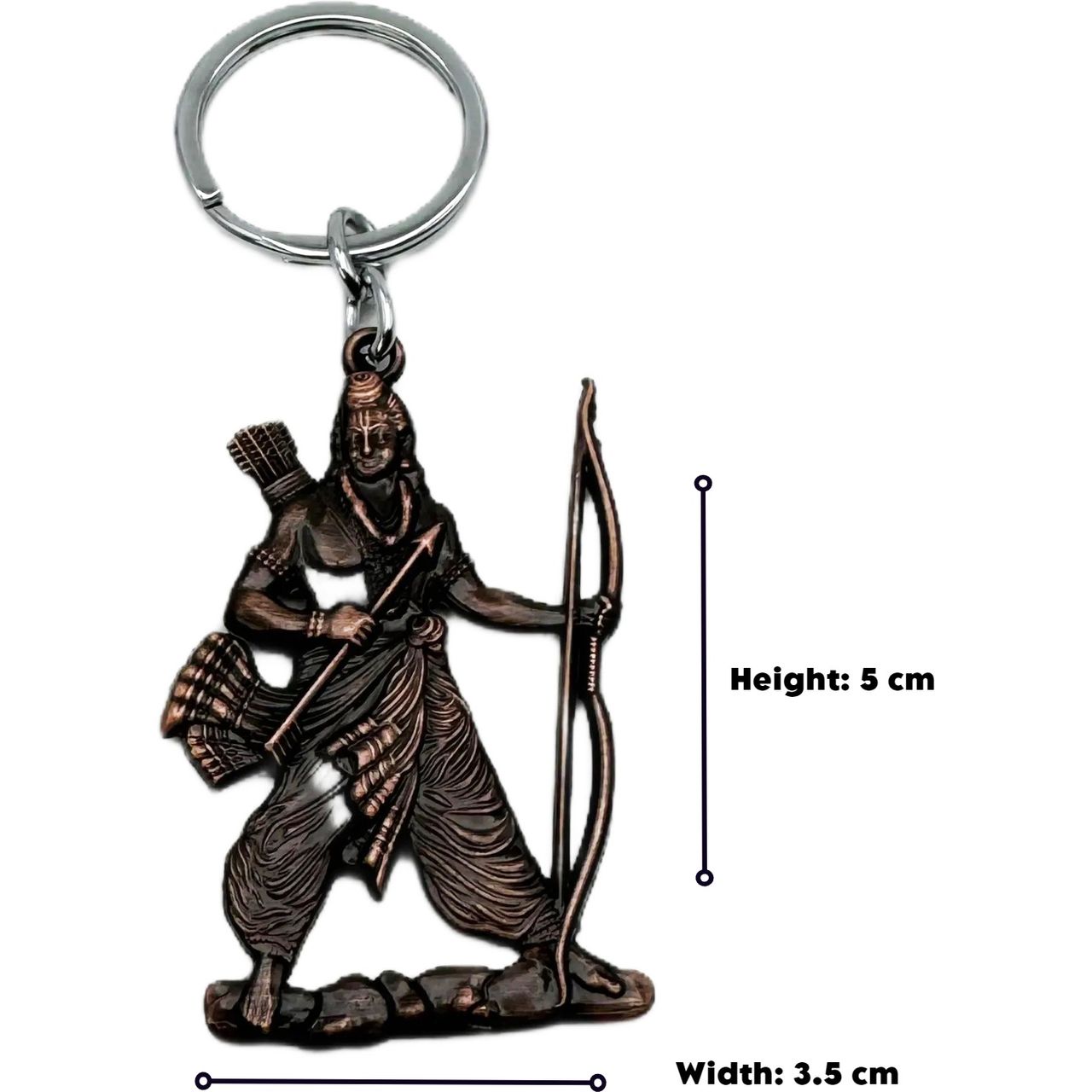 Samsidhi Pooja Jai Shree Ram Double Sided Metal Keychain|Assorted