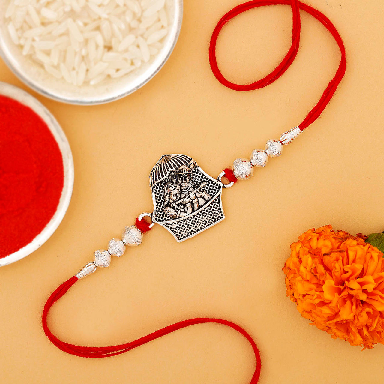 IGP Radha Krishna Rakhi - Silver