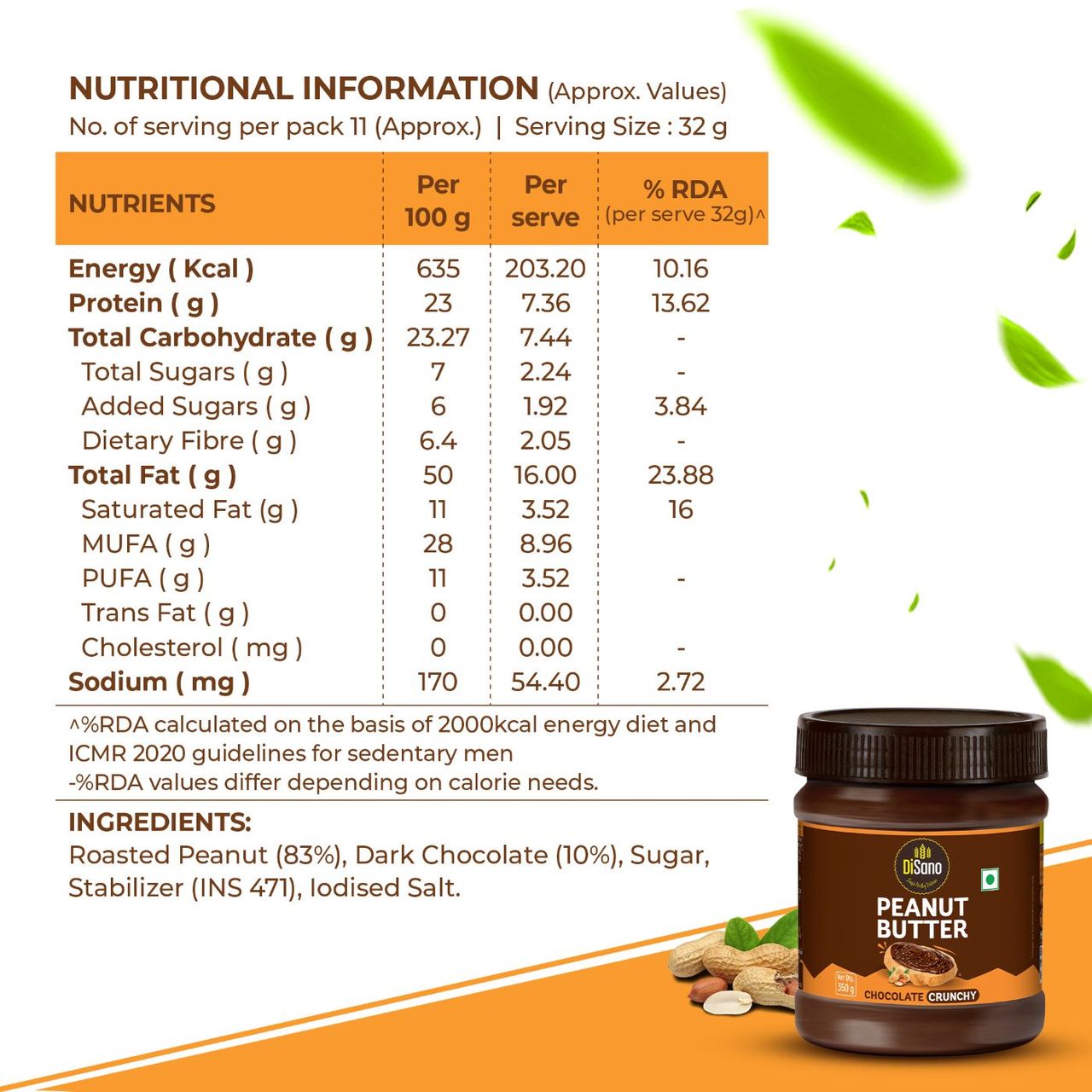 Disano Chocolate Peanut Butter Crunchy
