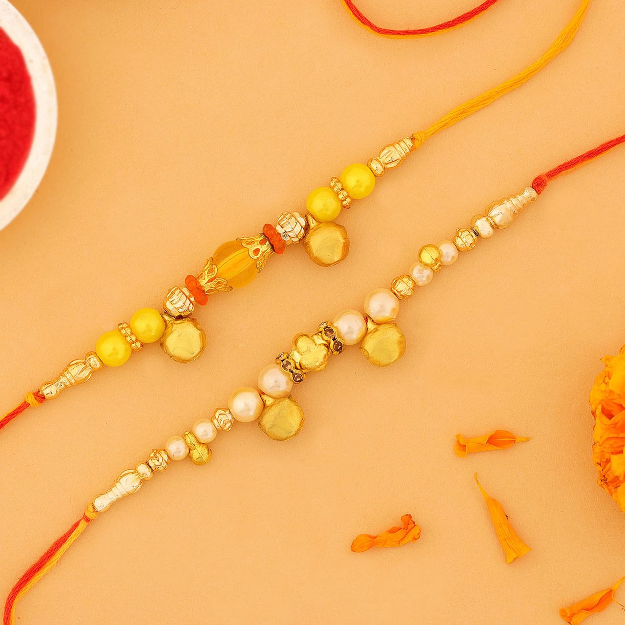 IGP Bead Dangling Rakhi - Traditional Design