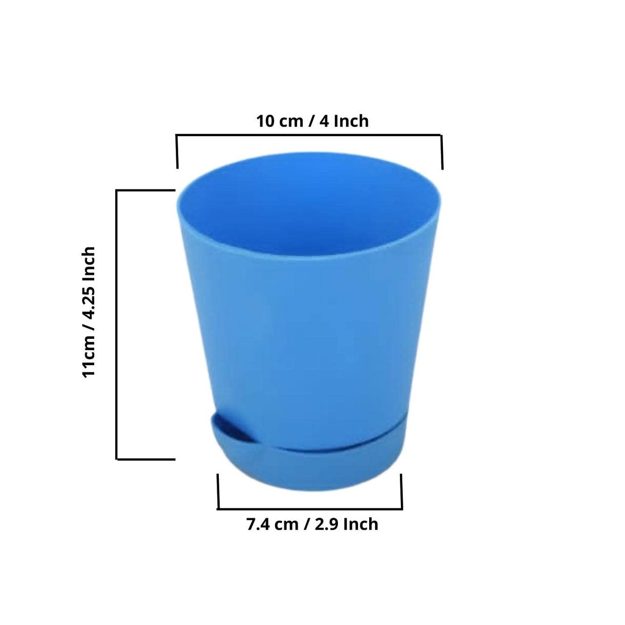Go Hooked Self Watering Pots For Plants - 4 Inch | Round | Set Of 5
