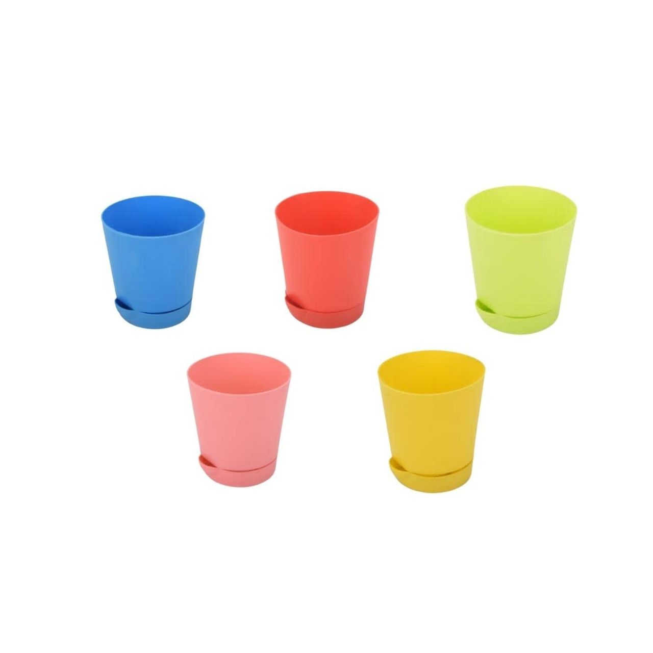 Go Hooked Self Watering Pots For Plants - 4 Inch | Round | Set Of 5