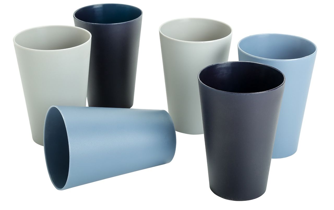 All Time Plastic Reusable Glass Set Of 6, 300 Ml Each, (1800 Ml) (Assorted Color) (6 Pc Set)