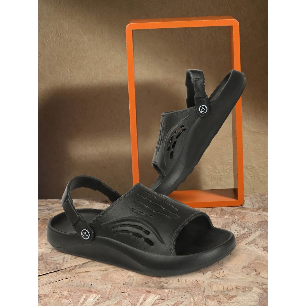 Carlton London Black Comfortable Men Flip Flops | UK 8