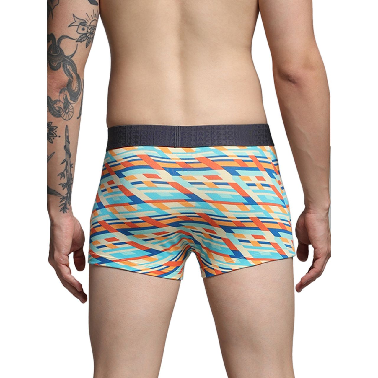 JACK & JONES Men's Race Trunk | Pack of 2 | Multicolor Cloud Dancer - M